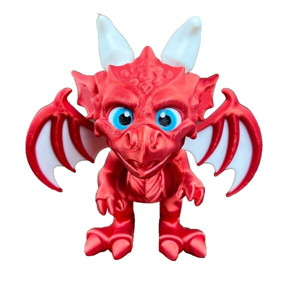Unbranded Other - 3D Printed Red Dragon Articulated (Head, Wings, Jaw, Arms, Legs, and Tail Moves)